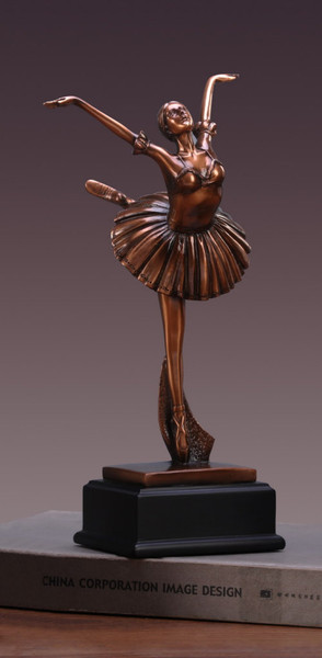 Ballet Dancer Sculpture on Black Base 11.5" H